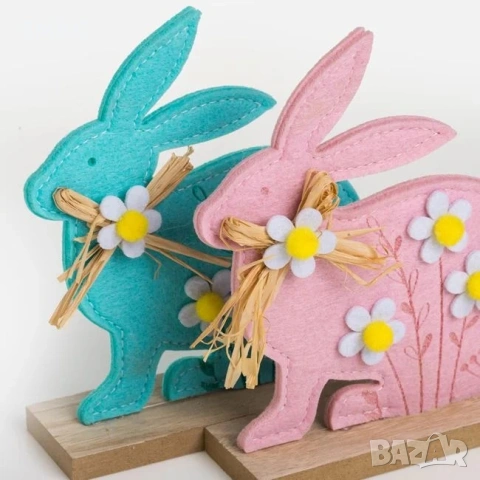 Декоративно зайче цветно 14x4x15cm_1260347, снимка 2 - Декорация за дома - 54226894