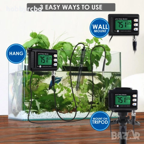 Kомбиниран тестер за рН и температура със сменяем pH електрод, снимка 2 - Друга електроника - 33332610