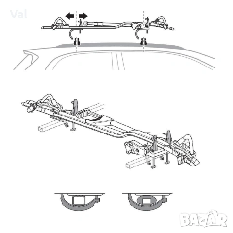 Скоби за багажник Thule ProRide 591/598 – парт номер 8895, снимка 4 - Аксесоари и консумативи - 54258854
