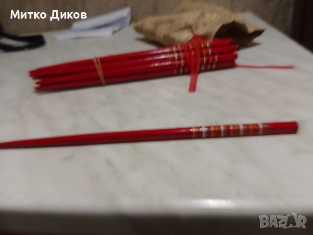 луксозни дървени клечки за хранене в традиционен японски стил,15 броя 225 мм нови в луксозна торба , снимка 3 - Аксесоари за кухня - 55146846