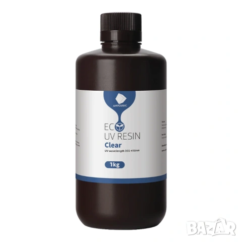Екологична Прозрачна UV Смола за 3D Принтер Anycubic Eco UV Resin Clear 1kg, 355 - 410nm!