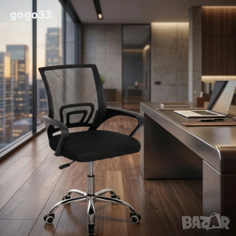 Ергономичен офис стол с дишаща мрежа и регулируема височина – комфорт през целия ден, снимка 3 - Столове - 54126972