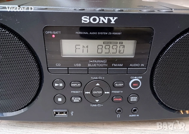 Sony Bluetooth CD/RadioFM  Boombox ZS-RS60BT,CD плейър, снимка 4 - Аудиосистеми - 54885244