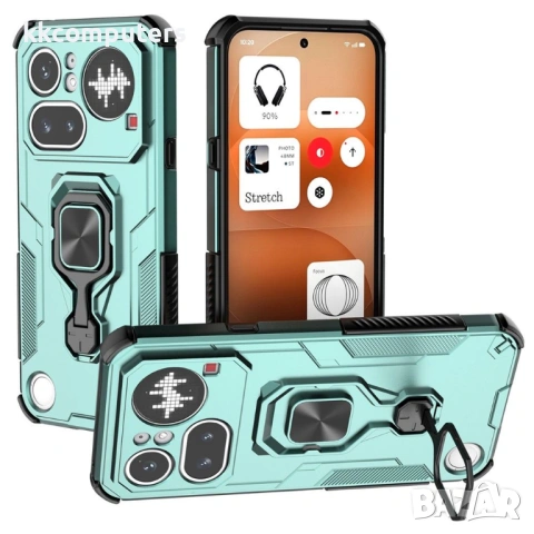 Калъф за Nothing Phone (4a) Pro с Въртящ се Пръстен - PC+TPU, 360° стойка, Магнитен, 5 цвята, снимка 4 - Калъфи, кейсове - 54250594