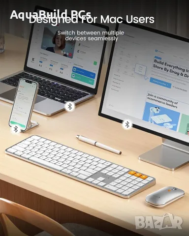 ProtoArc Bluetooth клавиатура и мишка за Mac, нови, подсветени