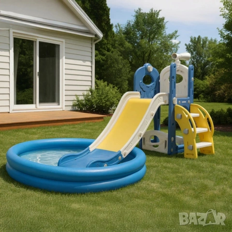 Детска пързалка за дома и градината - здрава конструкция, UV защита и бърз монтаж