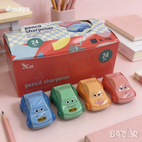 6532 Ученическа острилка за моливи кола с контейнер, снимка 3 - Ученически пособия, канцеларски материали - 54022701