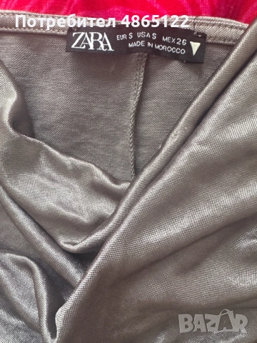 Сив сатенен потник Zara, снимка 2 - Корсети, бюстиета, топове - 55011659