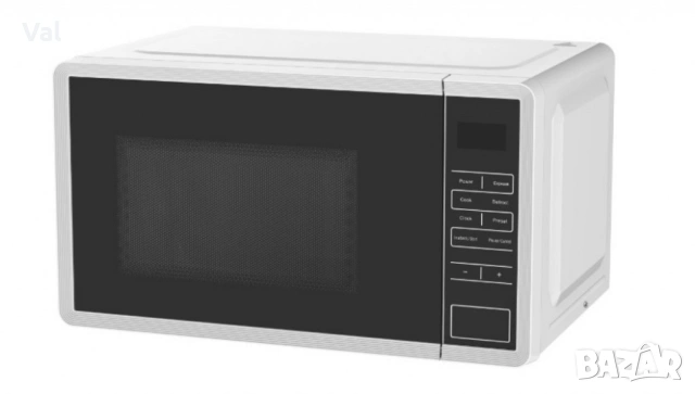 Микровълнова фурна, 700W, 20л., 5 степени на мощност, LED дисплей, Бял, снимка 5 - Микровълнови - 54759843