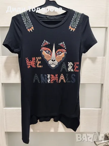 Оригинална черна тениска Desigual ”We Are Animals”