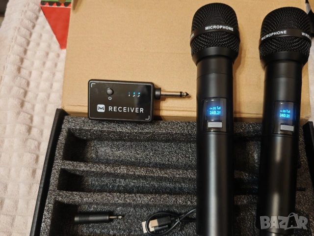 Микрофони - Нов двоен вокален комплект с 18650 батерии