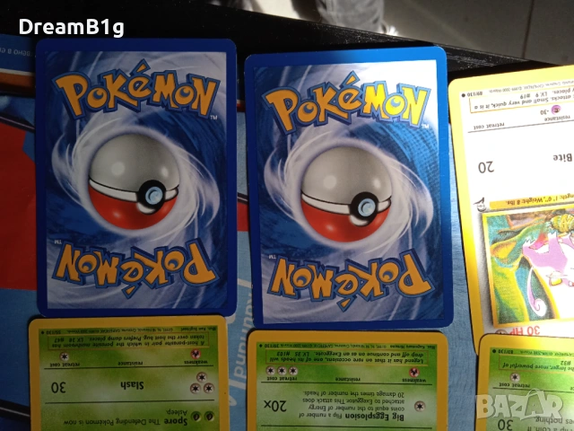 Pokemon карти Base Set 1999-2000 като ново, комплект от 6 карти, снимка 2 - Колекции - 54622008