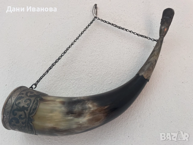 Естетствен РОГ с метална декорация за окачване