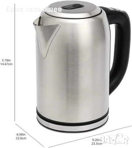 Amazon Basics Електрическа кана 1.7L WK8315JEEK с контрол на температурата, снимка 2 - Кани - 55421293