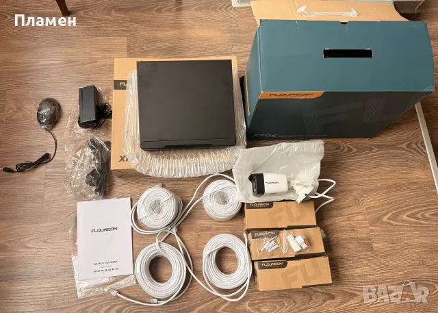 Готов комплект IP Floureon XPOE Security System 4 камери 1080P HD NVR 1TB, снимка 3 - Комплекти за видеонаблюдение - 55360629