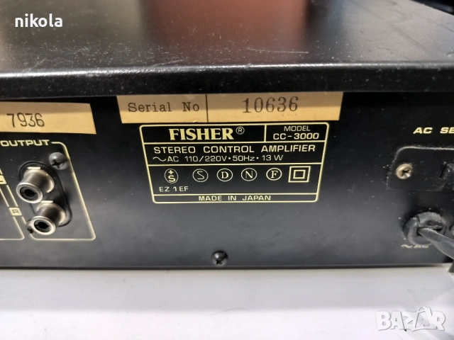 Предусилвател FISHER CC-3000 перфектен  350лв, снимка 8 - Ресийвъри, усилватели, смесителни пултове - 54299947