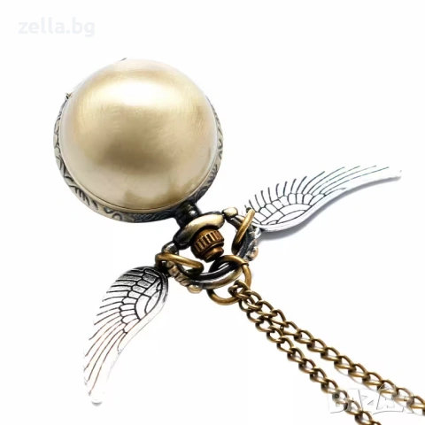 Джобен часовник Harry Potter Golden Snitch Quidditch с верижка – Неръждаема стомана 10168, снимка 6 - Мъжки - 54659694