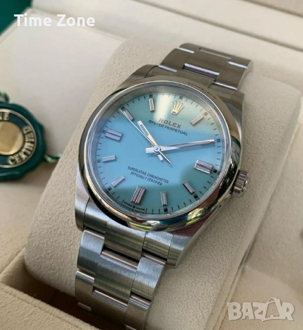 Rolex Oyster Perpetual 36mm Steel Light Blue Dial Automatic Дамски Различни Цветове, снимка 5 - Дамски - 54043736