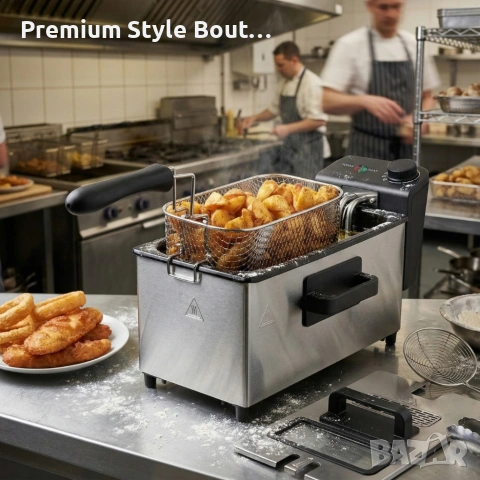 Електрически фритюрник Cheffinger CF-EDP3.0 3L, 2000W, неръждаема стомана, снимка 5 - Друга електроника - 53990806