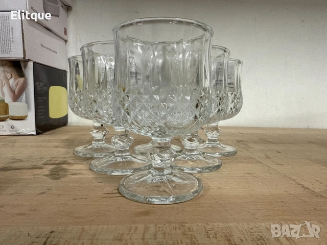 Комплект от 6 бр. чаши за вино със столчета за елегантно сервиране, снимка 4 - Чаши - 54231162