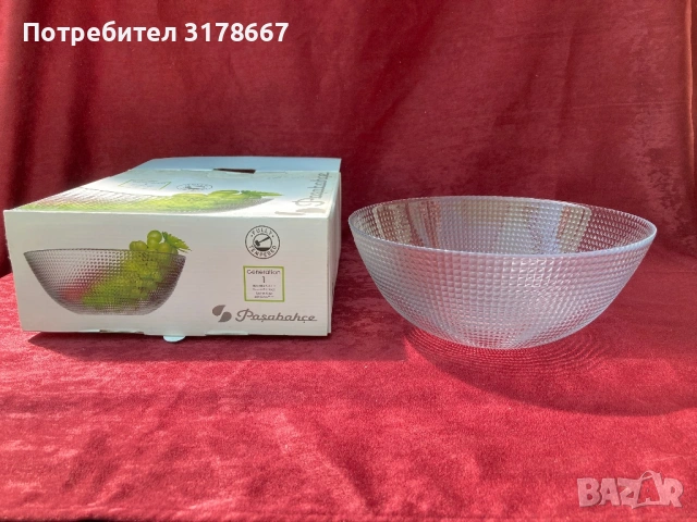 Стъклена купа- 24см, снимка 4 - Прибори за хранене, готвене и сервиране - 54538488
