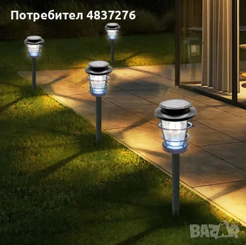 Соларна сензорна лампа с LED осветление, снимка 5 - Соларни лампи - 55606621