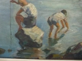 Стара картина масло на платно 77 / 67 см, снимка 4