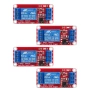 Комплект 4 броя релеен модул 1 канал 5V/12V с оптрон NC/NO High/Low Trigger 10A – за Arduino 10447, снимка 1