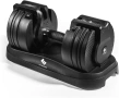 Регулируеми дъмбели FitEngine с 16 степени от 3 до 22.7 кг, гумирана дръжка и удобна поставка, снимка 1
