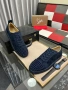 Christian Louboutin Louis Junior Spikes – Тъмносин Велур | Premium Luxury Edition | Размери 38-44, снимка 5