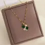 Дамски комплект колие и обеци с детелини, снимка 3