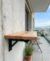 Сгъваема масичка с плот от масивен бук и здрави метални елементи , снимка 2