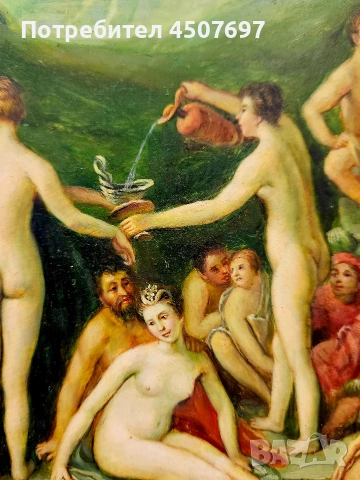 класическа картина „Градинаma на любовта" масивна рамка., снимка 8 - Антикварни и старинни предмети - 55051684