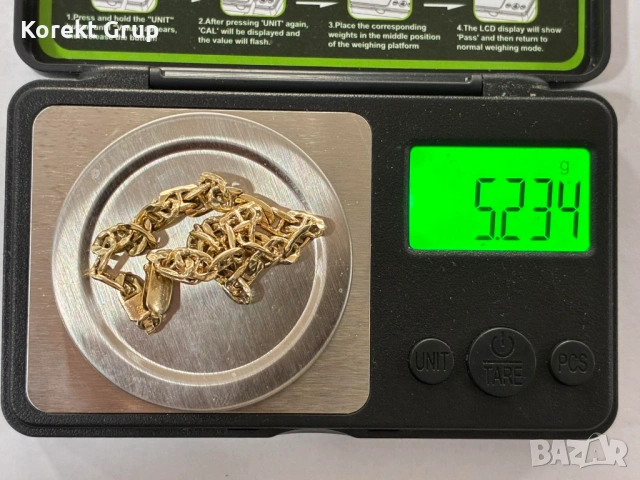 Златна гривна 14к злато, снимка 6 - Гривни - 54135095