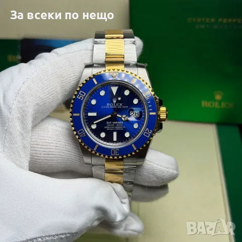 Rolex Submariner Bluesy Мъжки Часовник С Кутия Документи И Подаръчна Чанта Код Chronolux55, снимка 7 - Мъжки - 55649105