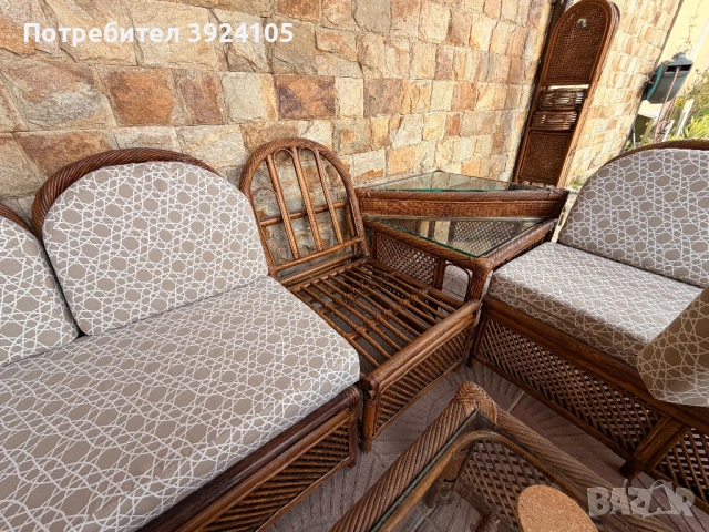 Комплект ЕСТЕСТВЕН РАТАН, снимка 2 - Дивани и мека мебел - 54196323