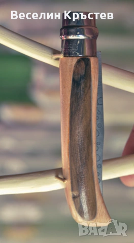 Сгъваем нож Opinel No.8 Carbone опинел Mod  корен орех, снимка 4 - Ножове - 54753857