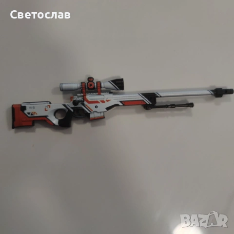 Умален модел на AWP Asiimov от CS:GO/CS:2 в мащаб 1:6, снимка 3 - Колекции - 54812634