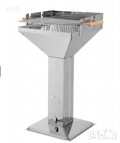 Луксозно барбекю от неръждаема стомана Tepro Vista Column - скара и барбекю на дървени въглища 