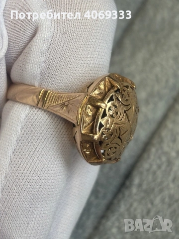 Златен пръстен ръчна изработка 14к 10.4гр , снимка 6 - Пръстени - 54175103