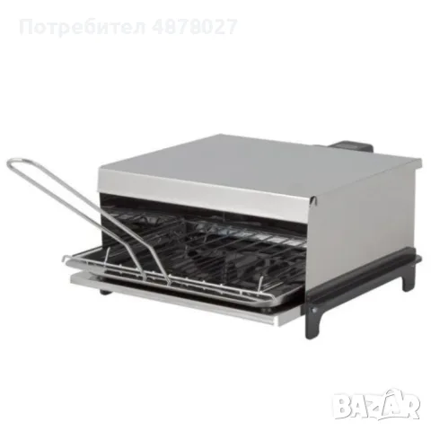 Парти грил Rosberg 800W, Демонтиращи се дръжка и бр. 1 скара, Тавичка за мазнина, Инокс, 2 ГОДИНИ ГА, снимка 6 - Скари - 55499757