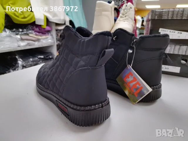 Дамски боти с цип и ластични връзки, снимка 4 - Дамски боти - 55580006