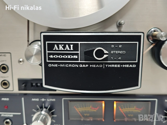 ретро стерео ролков магнетофон Hi-Fi AKAI 4000DS, снимка 5 - Ресийвъри, усилватели, смесителни пултове - 54560901