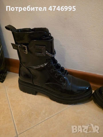 топли и удобни лачени боти 37 размер, снимка 2 - Дамски боти - 53978868