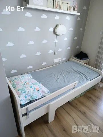 Детско разтегателно легло IKEA SLAKT с включена подматрачна рамка и матрак + подарък преграда, снимка 5 - Мебели за детската стая - 55680379
