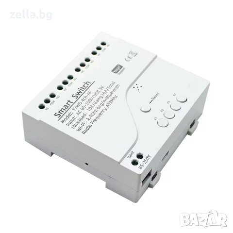 Интелигентно WiFi реле с 4 канала Tuya 220V, 2000W/канал, гласов контрол Alexa – за гаражни 10312, снимка 16 - Друга електроника - 54663384