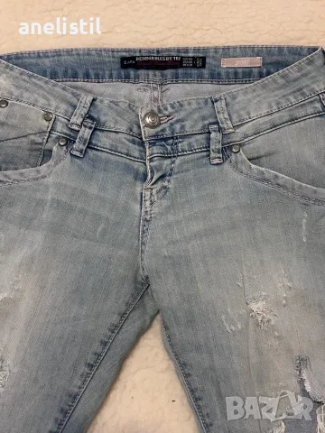 ZARA Denim Rules Skinny – дамски дънки с ефектни накъсвания, размер 40, снимка 2 - Дънки - 55631320