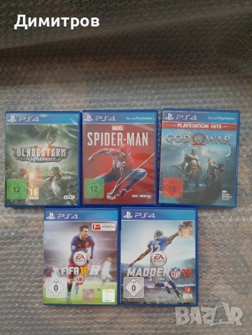God of war, Spiderman,Bladestorm ps4
