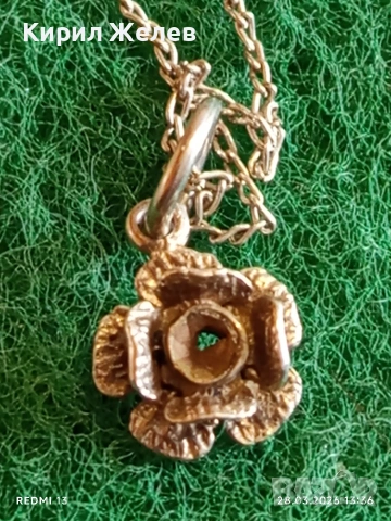 Сребърен синджир с висулка цвете флорален мотив нежно 54172, снимка 2 - Колиета, медальони, синджири - 54005841