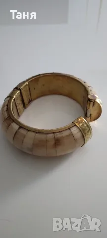 Гривна от кост и месинг, снимка 2 - Гривни - 55514905